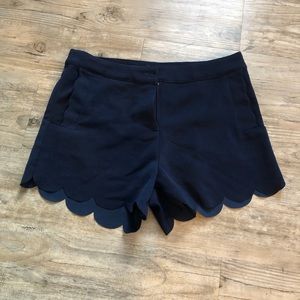 Navy blue scalloped shorts